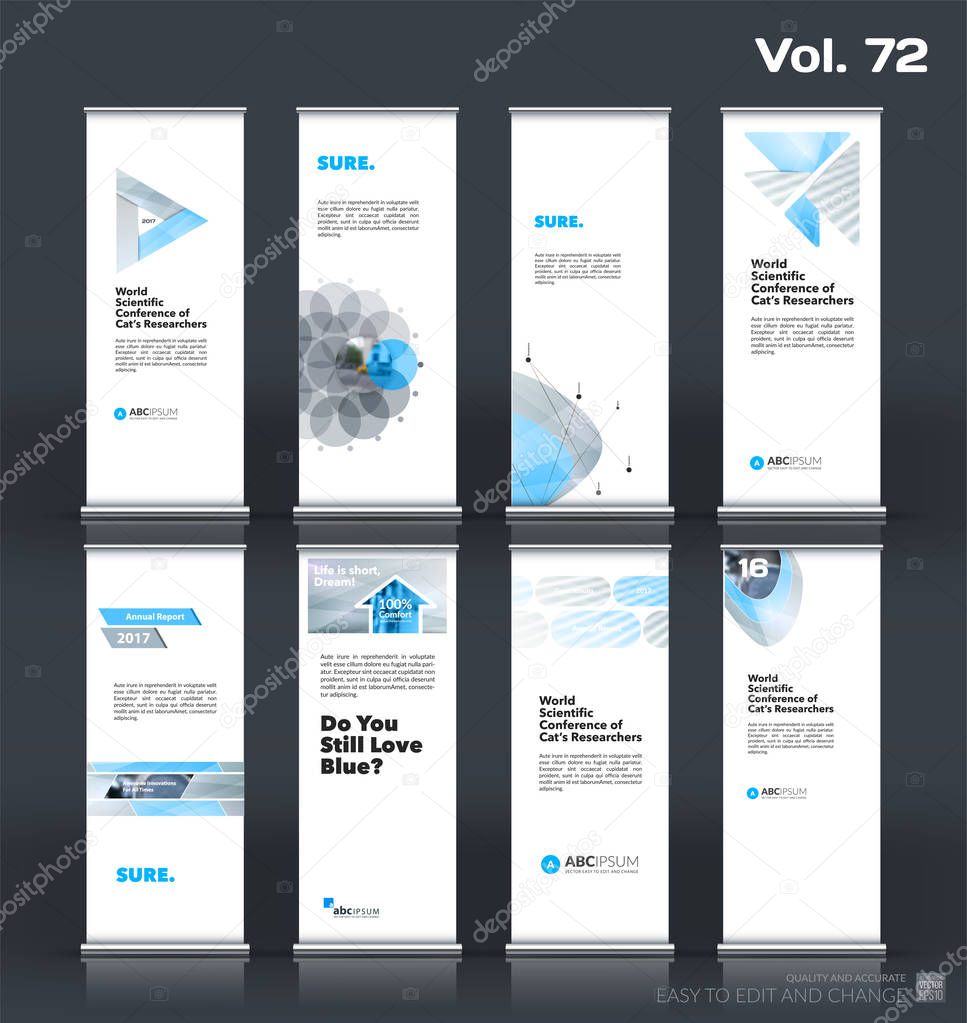 Abstract business vector set of modern roll Up Banner stand design