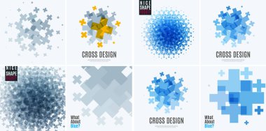 Soyut vektör tasarım öğeleri ile çapraz