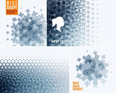 Soyut vektör tasarım öğeleri ile çapraz