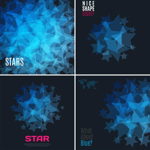 Soyut vektör tasarım öğeleriyle yıldız ve siyah arka plan