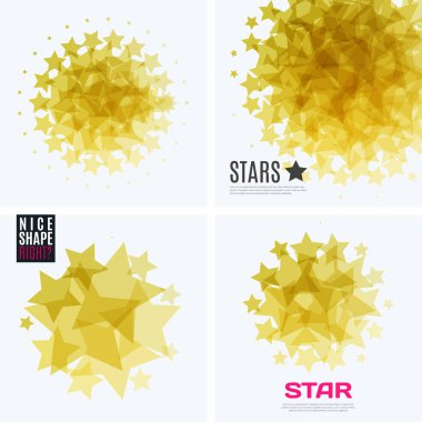 Soyut vektör tasarım öğeleri ile altın yıldız