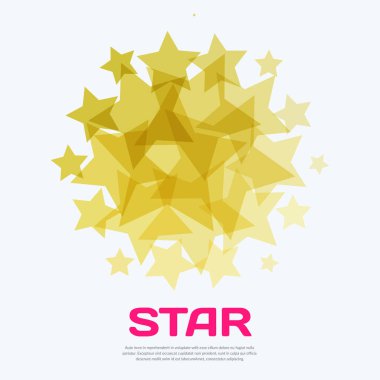 Soyut vektör tasarım öğeleri ile altın yıldız
