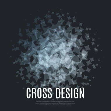 Soyut vektör tasarım öğeleri ile siyah arka plan üzerine gri yıldız