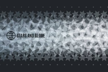 Soyut vektör tasarım öğeleri ile siyah arka plan üzerine gri yıldız