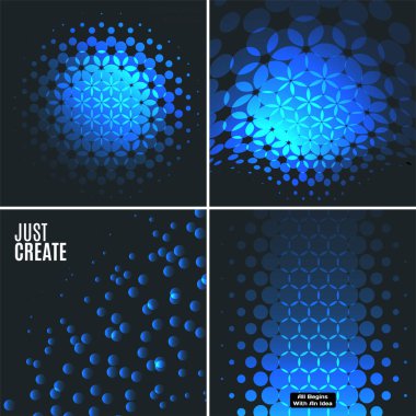 Soyut vektör mavi tasarım mermi kümesi