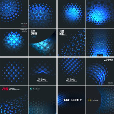 Soyut vektör mavi tasarım mermi kümesi