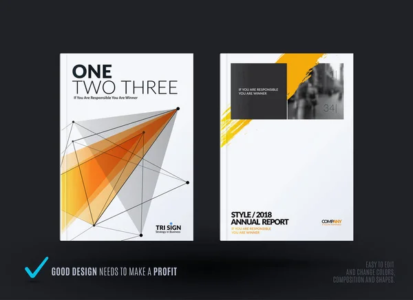Set of design of brochure, abstrak laporan tahunan, cover modern layout - Stok Vektor