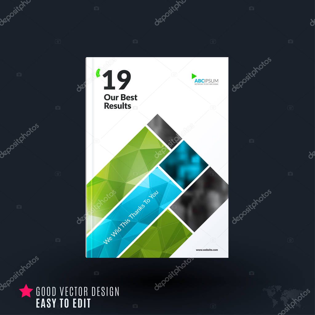 Design of brochure, abstract annual report, cover modern layout