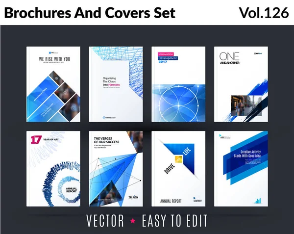 Gestaltungssatz Broschüre, abstrakter Jahresbericht, Cover modernes Layout, Flyer — Stockvektor
