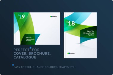 Set of design brochure, abstract annual report, horizontal cover clipart