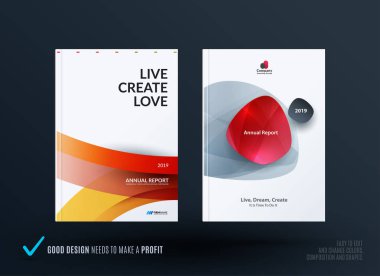 İş dizi tasarım broşür, Soyut faaliyet raporu, yatay kapak düzeni, A4 broşürü ile renkli vektör şekilleri yuvarlanır.