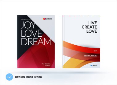 Malzeme iş broşür kümesi, soyut yatay kapak tasarımını