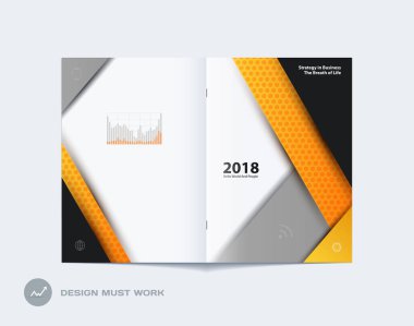 Malzeme tasarım broşür ayarla, Soyut faaliyet raporu, yatay kapak