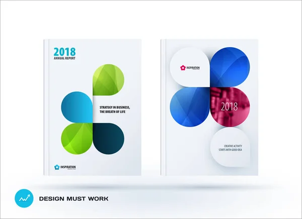 Набір дизайнерської брошури, реферативний щорічний звіт — стоковий вектор