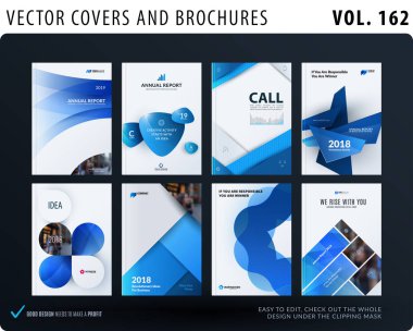 Yaratıcı tasarım broşür ayarla, Soyut faaliyet raporu, yatay kapak