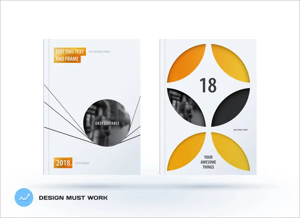 Business-Design-Broschüre, abstrakter Jahresbericht, horizontaler Deckblatt-Flyer in a4 — Stockvektor