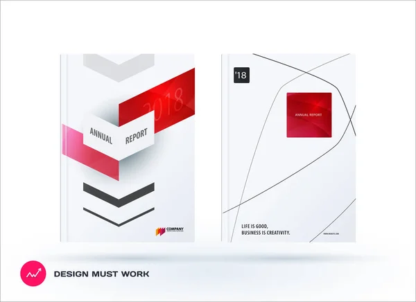 Business uppsättning design broschyr, abstrakt årsredovisning, horisontella luckan flyer i A4 med färgstarka pilar diagonal form för branding, annons. Minimal vektor presentationsmall. — Stock vektor