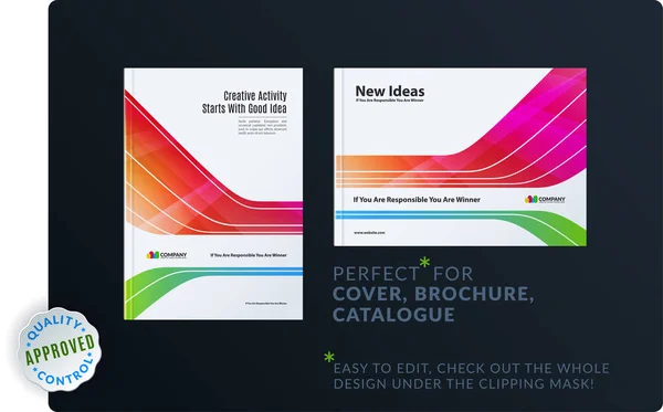 템플릿입니다. 소책자 세트, 연례 보고서, 수평 커버, a 4에서 전단지의 크리에이 티브 추상 최소한의 디자인 — 스톡 벡터