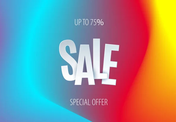 Sale banner template design on colourful background. Special offer for shopping, retail. Typography, lettering for website, flyer. — Stock Vector