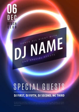 Soyut gece parti posterdeki glamour tasarım stili, A4 renkli arka plan ile modern broşürü