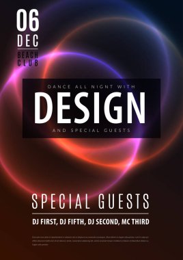 Soyut gece parti posterdeki glamour tasarım stili, A4 renkli arka plan ile modern broşürü