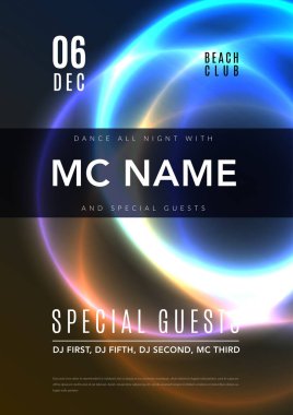 Soyut gece parti posterdeki glamour tasarım stili, A4 renkli arka plan ile modern broşürü