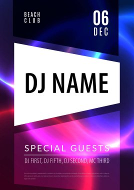 Soyut gece parti posterdeki glamour tasarım stili, A4 renkli arka plan ile modern broşürü