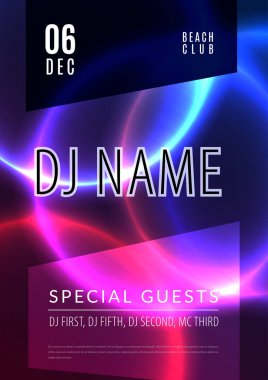 Soyut gece parti posterdeki glamour tasarım stili, A4 renkli arka plan ile modern broşürü