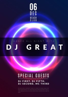 Soyut gece parti posterdeki glamour tasarım stili, A4 renkli arka plan ile modern broşürü