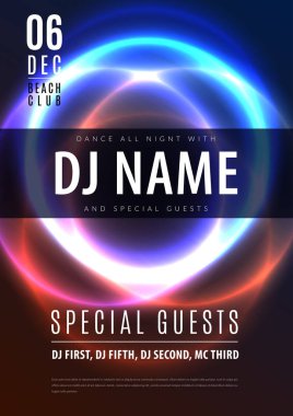 Soyut gece parti posterdeki glamour tasarım stili, A4 renkli arka plan ile modern broşürü