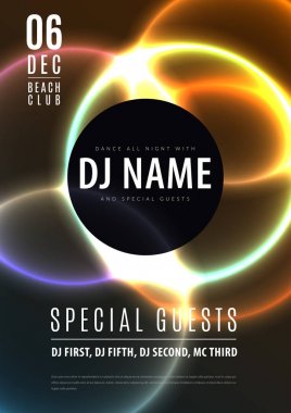 Soyut gece parti posterdeki glamour tasarım stili, A4 renkli arka plan ile modern broşürü