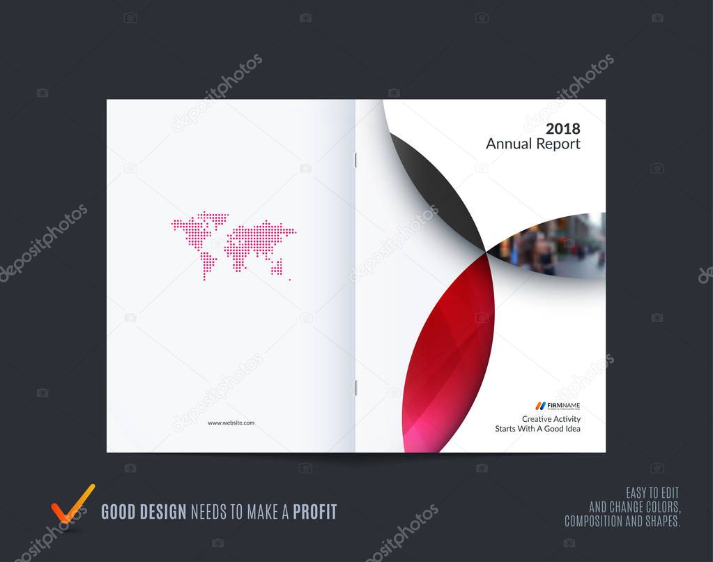 Abstract colourful brochure in material design style, modern catalog, centerfold cover, flyer in A4