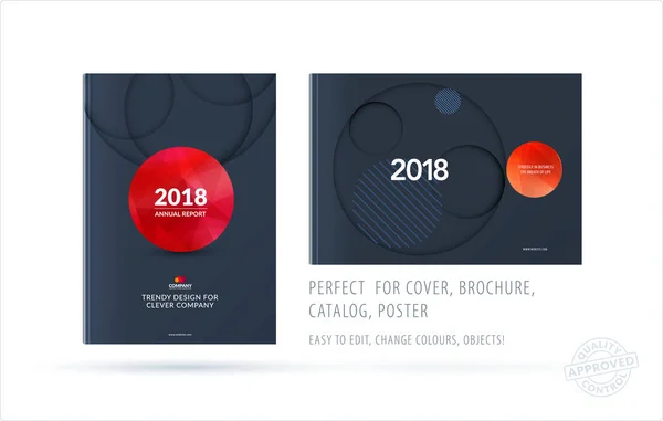 Broschüre Design Papier-Schnitt-Vorlage. farbenfrohes, kreatives abstraktes Set, Jahresbericht mit Kreisschatten zum Branding. — Stockvektor
