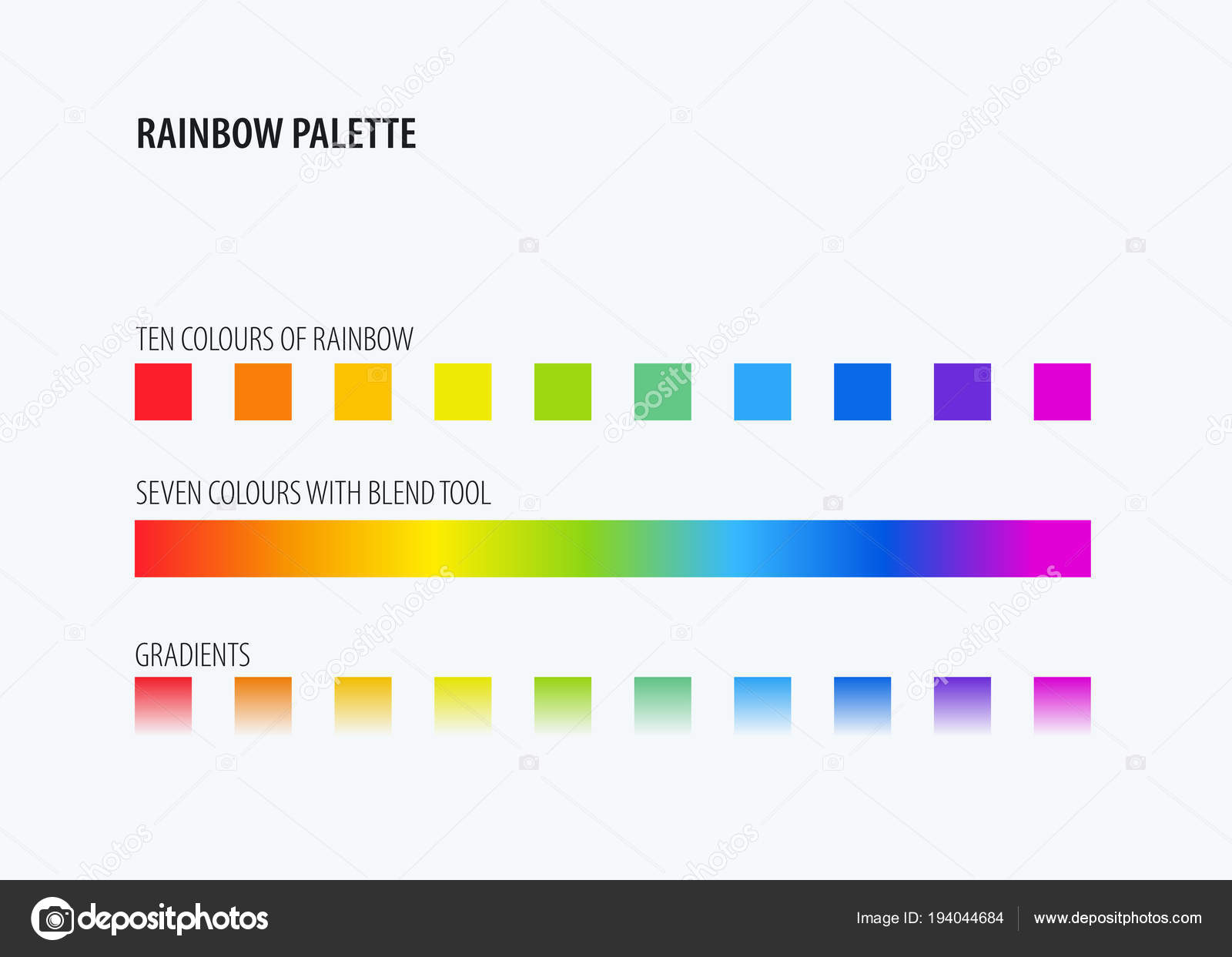 Conception Abstraite De La Palette De Couleurs Darc En Ciel Image