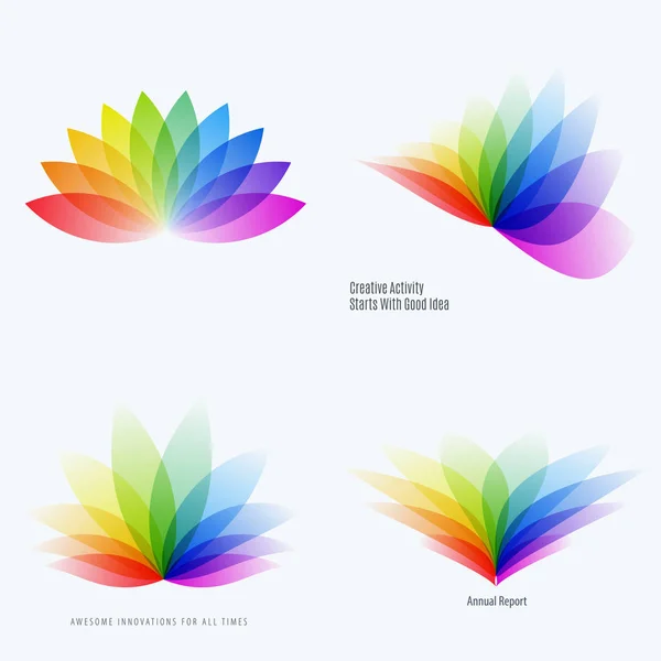 Absztrakt design színes vektor elemek a modern háttér üzleti branding nyári virág sima alakzattal. Készlet — Stock Vector
