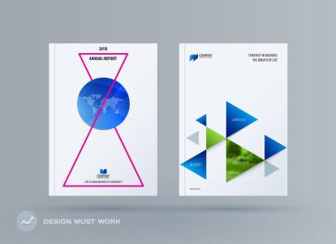 Broşür tasarım üçgen şablonu. Renkli modern abstract değeri, marka için üçgen ile faaliyet raporu.