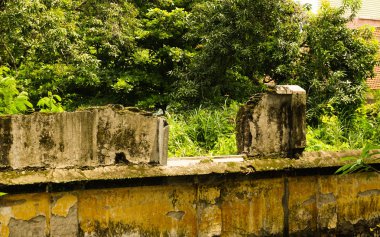 Terk edilmiş binada enkaz Semarang Endonezya'da alınan bir bahçe fotoğraf