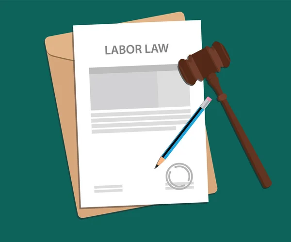 Concepto jurídico de la ilustración del derecho laboral — Vector de stock