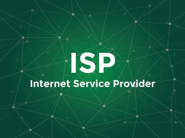 ISS Internet servis sağlayıcı beyaz metin illüstrasyon yeşil takımyıldızı ile arka plan olarak göster