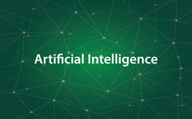 yapay zeka beyaz tetx illüstrasyon yeşil takımyıldızı harita ile arka plan olarak