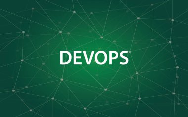 devops yeşil takımyıldızı harita ile tetx örnek olarak arka plan beyaz