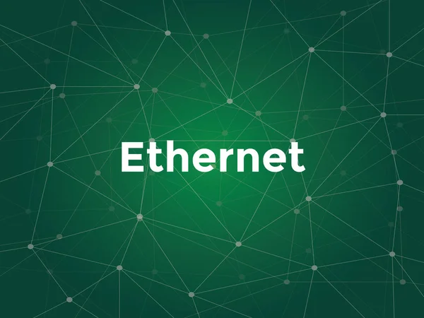 Ethernet λευκό κείμενο εικονογράφηση με πράσινο αστερισμό Χάρτης ως υπόβαθρο — Διανυσματικό Αρχείο