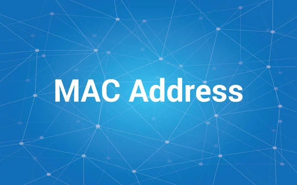 Mac adresi beyaz metin illüstrasyon mavi takımyıldızı ile arka plan olarak