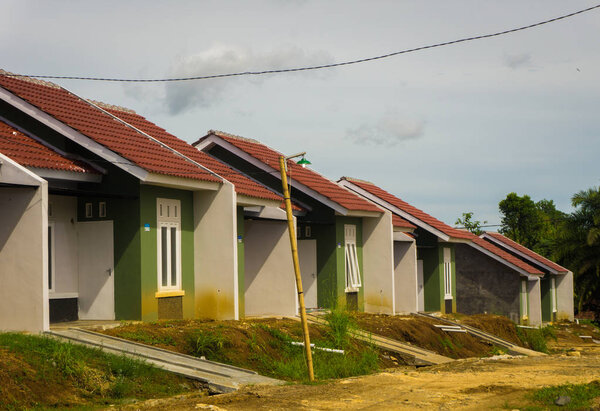 Houses in Real estate building project and the road is not ready yet photo taken in dramaga bogor indonesia