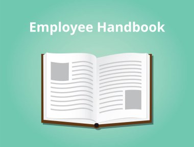 çalışan el kitabı illüstrasyon kitaplar açık ve metin üstte