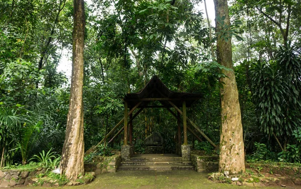 Altana na miejsca odpoczynku między dwa wielkie drzewo w środku zielony ogród Ragunan Zoo zdjęcie zrobione w Jakarta Indonezja — Zdjęcie stockowe