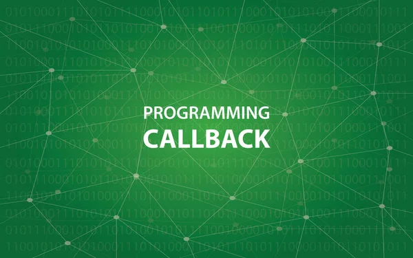 Programmazione concetto di callback illustrazione testo bianco illustrazione con mappa costellazione verde come sfondo — Vettoriale Stock