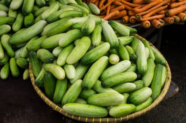 sepet fotoğraf bogor jakarta Endonezya'da alınan yeşil salatalık