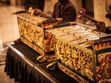an exotic gamelan music traditional from jogja indonesia clipart