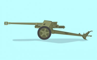 german anti tank ww2 with flat style and green color clipart